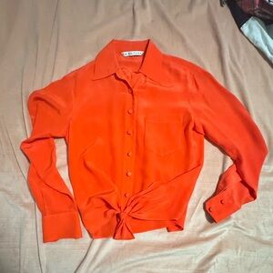 Trina Turk Bold Orange Blouse